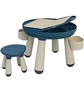 LittleTom 3-in-1 Kinder Spieltisch - Kompatibel mit Lego Duplo ab 1 Jahr - Kinderspieltisch mit S...