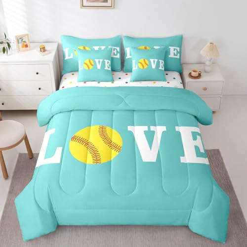 Image of Feelyou Softball Bedding Set Queen Size Kids Boys Girls 7 Piece