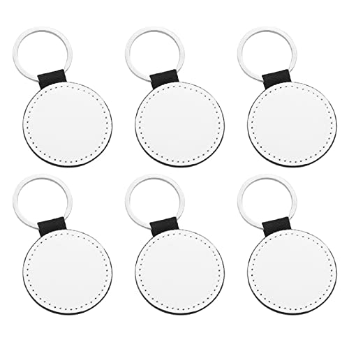 6 Stück Sublimationsrohlinge Schlüsselanhänger PU-Leder Schlüsselanhänger, Style E, Small Cover