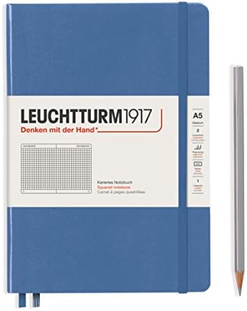 LEUCHTTURM1917 Notebook Medium A5, Hardcover, 251 numbered pages (Black, dotted)