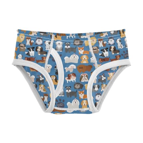 Boys' Exclusive Briefs Toddler Underwear 95% Combed Cotton Boxerbriefs 2T Dog Breed Assortment Pattern 76