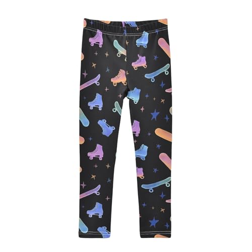Skateboard Skates Stars Girls Leggings Soft Stretch Workout Yoga Dance Pants for Kids Casual Tights