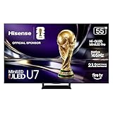 Hisense 55' U7 Mini-LED ULED 4K UHD Best Premium Gaming HDR Smart Fire TV (55U7SF, 2026 New) - Hi-QLED, Native 165Hz, VRR 330, Dolby Vision IQ · Atmos, IMAX Enhanced, Anti-Reflection, 2.1.2 Ch, Alexa+