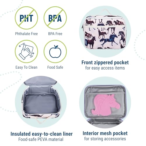 Image of Wildkin Kids Insulated Lunch Box, Horse Dreams | Insulated, wipe-clean lunch box - coordinates with matching Wildkin backpacks and water bottles