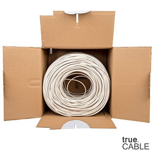 Truecable Cat6 Plenum (Cmp), 1000Ft, White, 23Awg 4 Pair Solid Bare Copper, 550Mhz, Poe++ (4Ppoe), Etl Listed, Unshielded Twisted Pair (Utp), Bulk Ethernet Cable #TOP2