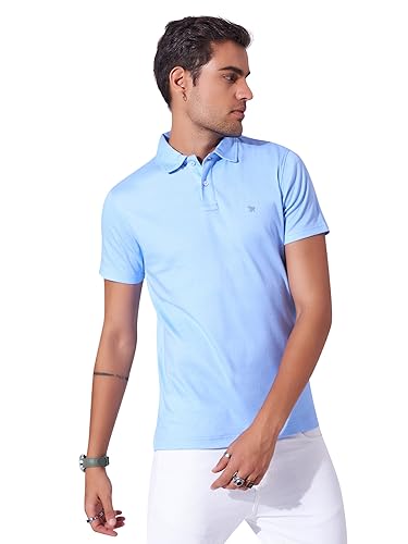 Image of Men's Solid Polo Collar Casual T-Shirt with Pocket | Cotton Polo Collar Half Sleeves Solid T-Shirt | Slim Fit Polos