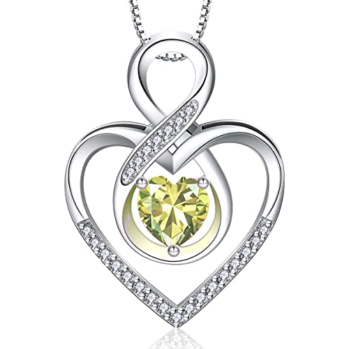 RIVIKO Infinity Heart Symbol Necklace for Women 925 Sterling Silver Love Heart Pendant Anniversary Birthday Mother’s Day Jewelry Gifts for Women Mom Wife Sister Her Friends