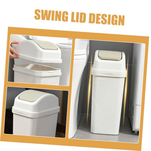 Caneca de basura rectangular blanca de 6 L Hemobllo miniatura 7