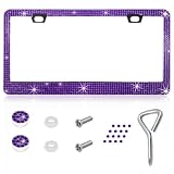 VCYOPN Bling License Plate Frame, Crystal Rhinestone Stainless Steel Car Tag Frame...