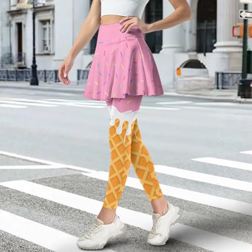 Skirted Leggings for Women Athletic Skirt with Leggings Tennis Skirt Yoga Running Golf Skirts with Pockets Plus Size2