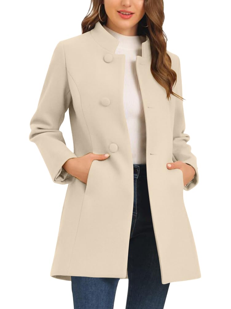 Cappotto Invernale Lungo Donna In Lana - Trench Elegante Plus Size Con Tasche - Caldo E Alla Moda - Foto 9