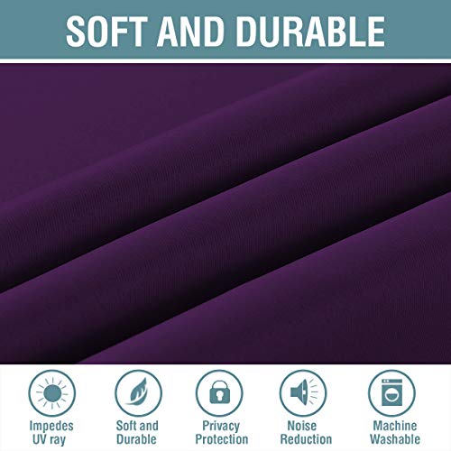 H.versailtex Thermal Insulated Blackout Window Curtains For Bedroom/Living Room Ultra Soft And Smooth Innovated Microfiber Grommet Curtains 84 Inch Length - Solid In Plum Purple (One Panel) #TOP3