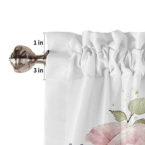 Litter Star Art Design Blossom Spring Window Valance Rod Pocket Panel For Kitchen Bedroom Windows Hummingbird With Botanical Floral Plant Valances Short Curtain Bathroom Treatment Drapes #TOP4
