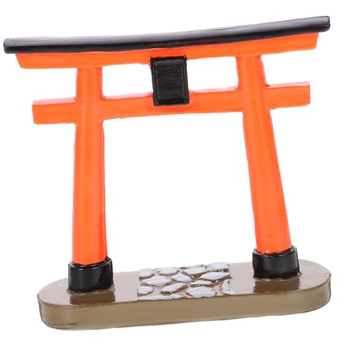 BESTonZON 日製ミニ明神鳥居置物 和風樹脂製ミニチュア鳥居 ゼンガーデンデスク飾り 風景模型 インテリア装飾 家用園アクセサリー