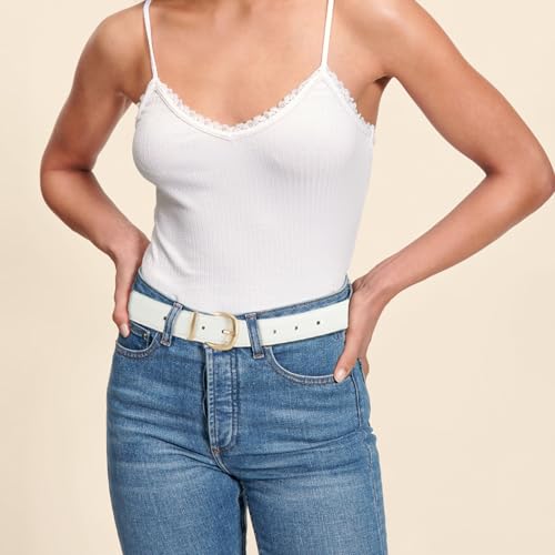 Belts for Women Jeans Pants Dresses Fashion Ladies Waist Belt with Gold Buckle