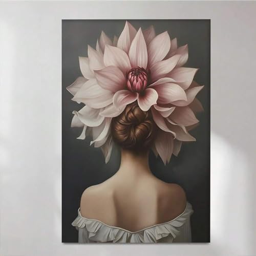 Fleurs roses impression sur toile florale tableau délicat déco chambre