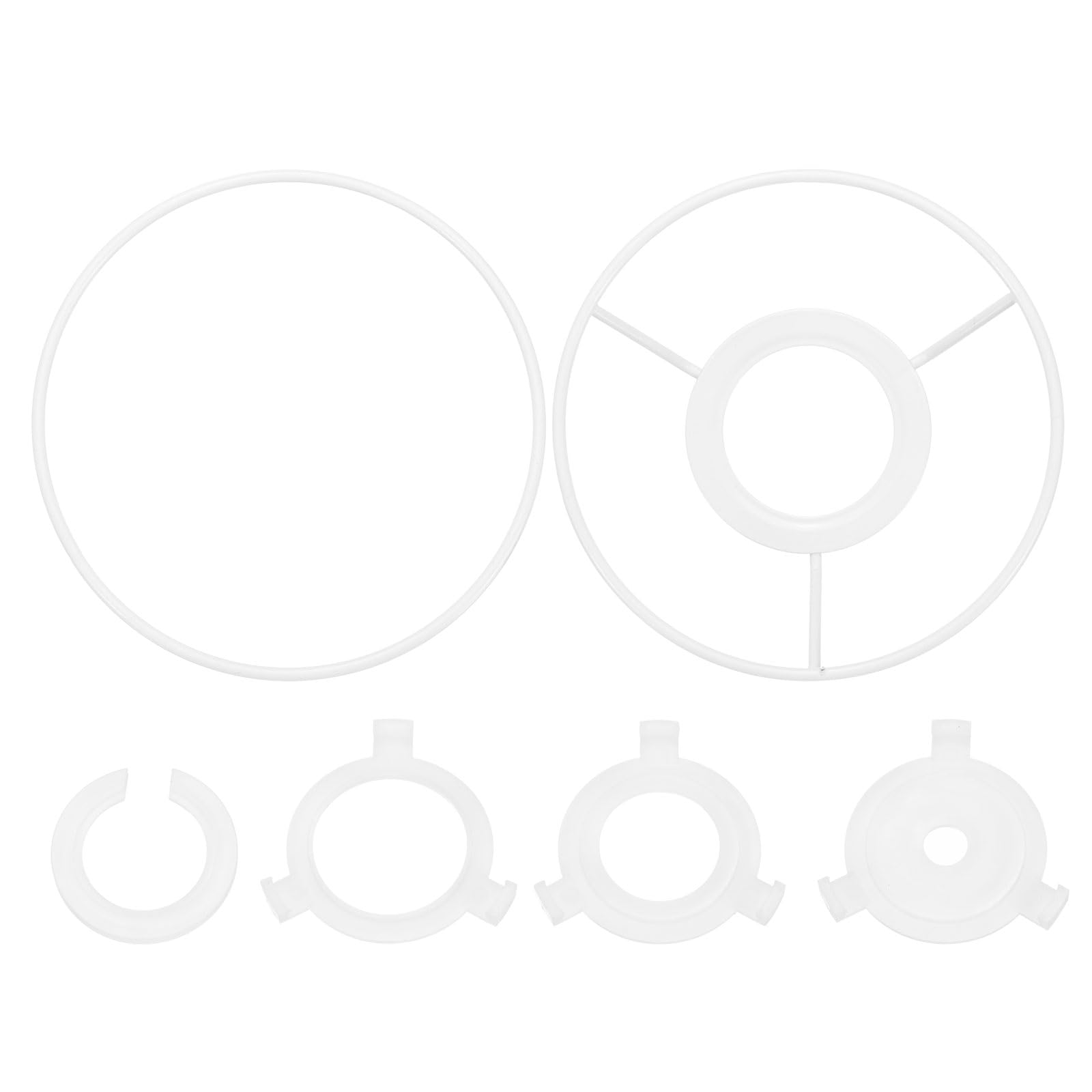 PATIKIL 12cm Lamp Shade Ring Set, Lampshade Holder Frame Strong Rings with E27 to E14/E26 Spider Fitter Adapter Lampshade Frame Wire for DIY Drum Shade Table Floor Pendant Lamp
