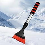 SUODAO Eiskratzer Auto, Effektiver Schneebesen Auto mit Rutschfester komfortablem Schaumstoffgriff, Stabiler Scheibenkratzer Auto Winter Kratzfreie Eiskratzer Eisschaber Icescraper für LKW PKW SUV