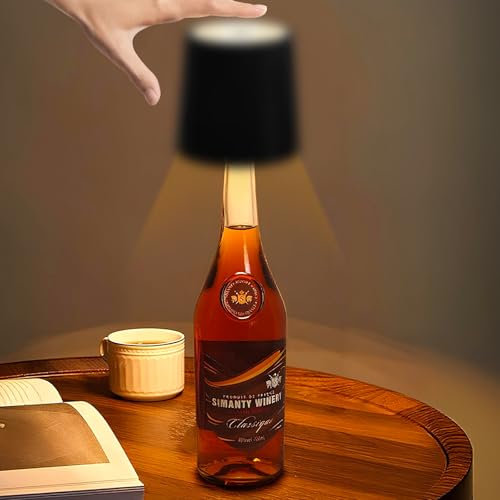 PQETBV Lampada da Tappo per Bottiglia, Lampada da Tavolo LED Portatile Senza Fili, 5200mAh Impermeabili Lampada a Bottiglia LED per Ristoranti e Bar Interni ed Esterni