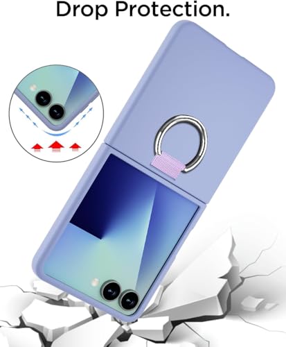 Image of Scalebee Back Cover Case for Samsung Galaxy Z Flip 7 / Flip7 5G, Purple | Ultra Thin Slim, Protective Case, Metal Ring