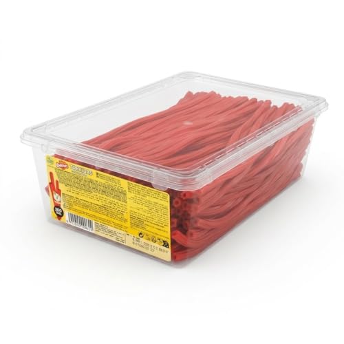 Regaliz Torcidas Trenzadas Sabor Fresa 23cm Caja 200 Unidades Apto Veganos | Regaliz trenzado 23cm, sabores fresa y regaliz negro. Apto 100% Para Veganos y Certificación Halal. Caja de 200 unidades.