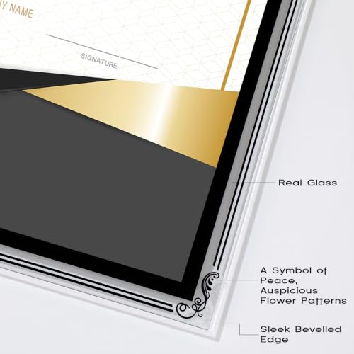 Unittype 12 Pack 8.5x11'' Glass Certificate Frames Bulk, Hd Real Glass Black Picture Frame for Certificates Award Trim Document Diploma Frame Art Gallery Wall Tabletop Display Vertically Horizontally by Unittype - Image 3