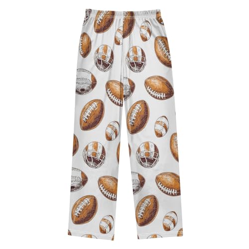 Pajama Pants Football White Helmet Tile Long Sleep Pants Lounge Bottoms2