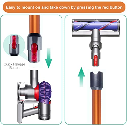 Miniatura 4 de Ailomey Tubo De Extensión Para Dyson V11 V10 V15 V8 V7 Aspiradora, Tubo Repuestos Longitud 72 Cm, Naranja