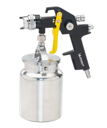 MICHELIN Pistolet de Peinture Professionnel Type Succion avec Réservoir 1 L - Buse 1.5 mm - Consommation d'Air : 240 l/min - Pression d'Utilisation : 3-4 bar