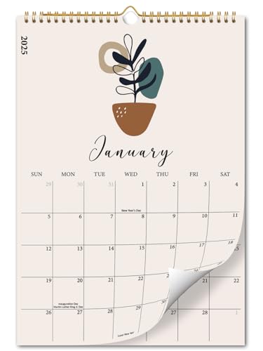 2025 Wall Calendar - Boho Calendar from January 2025 to December 2025, Aesthetic Large Hanging Calendar with Thick Paper, Perfect for Office and Home Monthly Organizing & Planning, 10"×14.5"