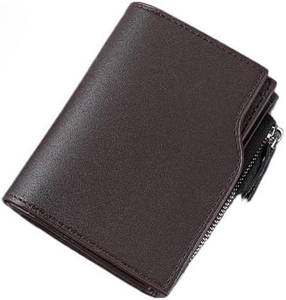 VIDI Men's Short Wallet Trifold Multi-card Slot Money Pu Zipper Coin Purse