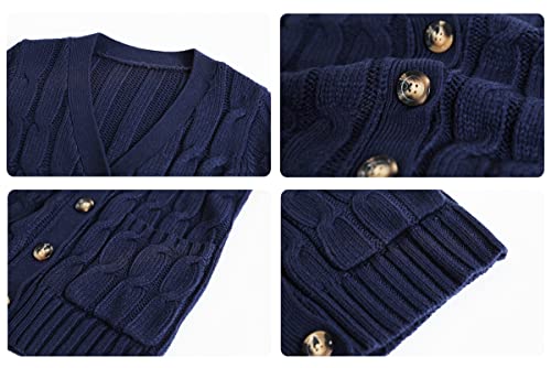 Haloumoning Kids Girls Cardigan Sweater Button Knit Long Cardigan Sweaters Coat With Pockets 4-15 Years #TOP4