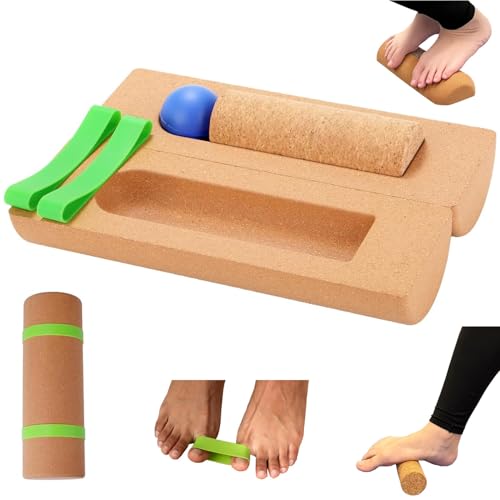 Sughero Piedi Balance Board, Attrezzo per la Stabilità della Caviglia Rinforzo per Piedi in Sughero Allenamento per Stabilità dell'equilibrio e Funzionalità del Piede