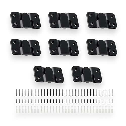 Image of 16Pcs Stainless Steel Interlock Hanging Buckle,Flush Concealed Mount Brackets Stainless Steel Z Clip Bracket Interlock Hanging Buckle Mountain Buckle for Picture Display Art Gallery (L2, Black)