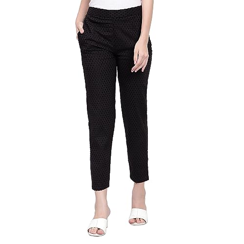 Image of BLUE STAR SHARK (Combo Ravishing Glamarours Cotton Chicken Stretchable Casual Cigarette Lycra Pants for Girls /Ladies /Women