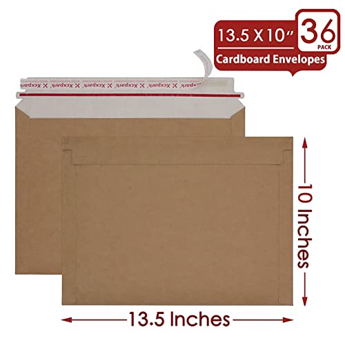 Xxcxpark Pacote com 36 envelopes rígidos Kraft marrom 25,4 x 34,3 cm, envelopes de papelão premium p