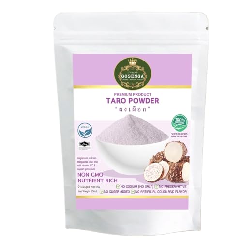 (Pack of 2) à¹‚à¸à¹€à¸‹à¸™à¸à¸° Pure Taro Root Powder - 100% All-Natural, Non-GMO & Gluten-Free | Versatile for Bubble Tea, Desserts, and Baking | 200g