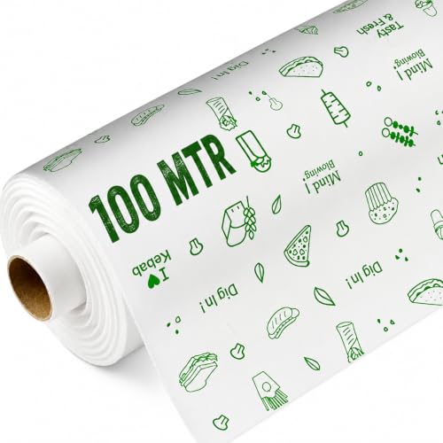 Image of Food Wrapping Paper Roll for Kitchen - 100 Mtr Non-Stick Butter Paper & Parchment Paper for Baking, Air Fryer & Roti Wrap | Eco-Friendly & Food Grade Foil Paper Alternative