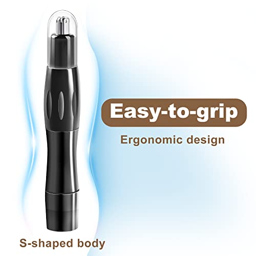 Nose And Ear Hair Trimmer Clipper For Men And Women, Painless Eyebrow And Facial Hair Remover, Professional Mens Grooming, Battery Operated Trimmer Waterproof Washable, Dual Edge Blades Easy To Clean #TOP4
