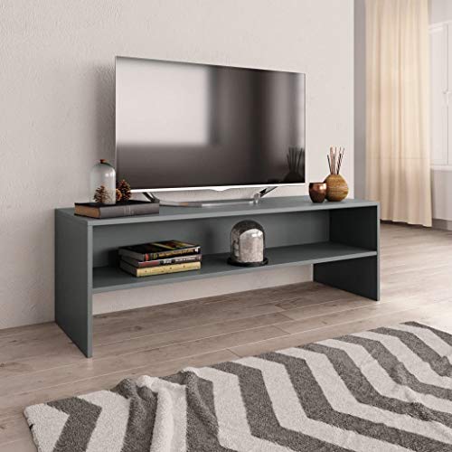 UnfadeMemory Mueble para TV,Mesa para TV,Estante de TV para Salón Dormitorio,Estilo Clásico,con Compartimento Abierto,Madera Aglomerada (Gris, 120x40x40cm)
