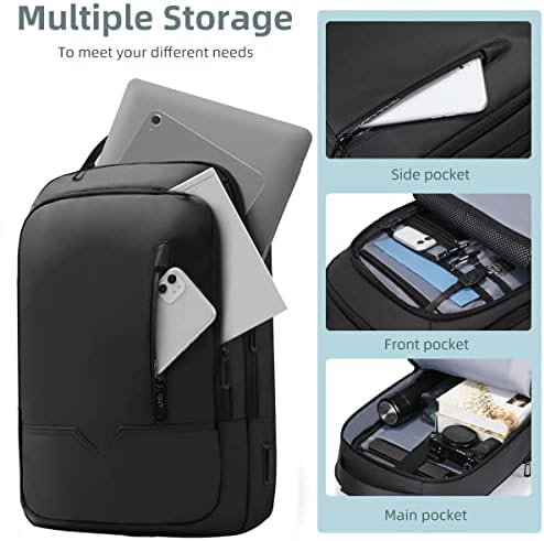 HEROIC KNIGHT Laptop Backpack 15.6 Inch Laptop Rucksack Waterproof Rucksack for Men Expandable School Bag Lightweight Travel Backpack with USB Charging Port for Men Women Office College Travel
