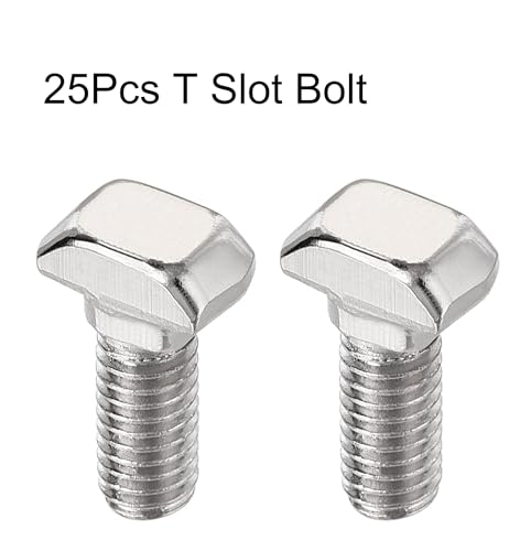 Image of NACX M5 x 12mm T-Slot Drop-in Stud Sliding Bolts, Carbon Steel Hammer Head Bolt T Screw, T-Bolt T Shape Stud Sliding Screw for 20 Series Aluminum Profile, 25PCS