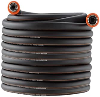 Giraffe Tools Hybrid Garden Hose 100ft x 5/8", Heavy Duty, Flexible, Lightweight Water Hose with Swivel Grip Handle, Male to Female Fittings