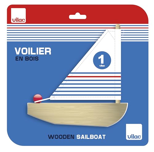 VILAC - Voilier de Bain en Bois - Jeux d’Éveil pour Enfant en Bois - Jouet pour Enfant dès 3 Ans - 3901
