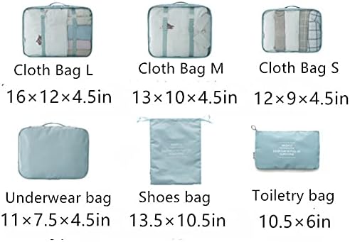 6 pcs Luggage Packing Organizers Packing Cubes Set for Travel