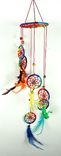 Multicolour Dreamcatcher Feathers Rainbow Spritual Dreams 45 cm