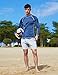 Mens Rash Guard UPF 50+ Swim Shirts UV Sun Protection T-Shirt Quick Dry Long Sleeve Beach Shirts for Fishing, Blue Gradient, L
