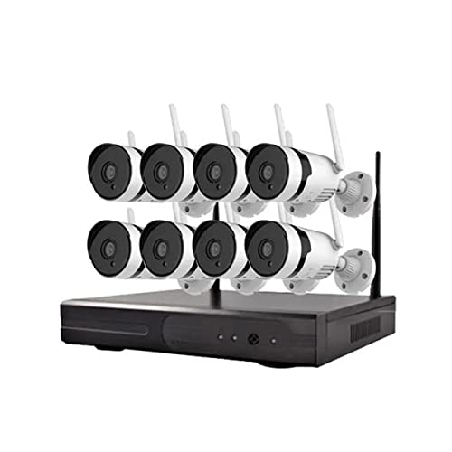 AKAVIG Kit de cámara de Seguridad inalámbrica de 8 Canales con 8 cámaras, Sistema de cámaras de 5 MP H.265 HD con Audio bidireccional, visualización remota, Kit NVR de vigilancia WiFi para Exteriores