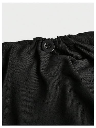 OYOANGLE Men's Long Sleeve Pile Heap Collar Pullover Top Irregular Hem Vintage Punk Tee Tops3