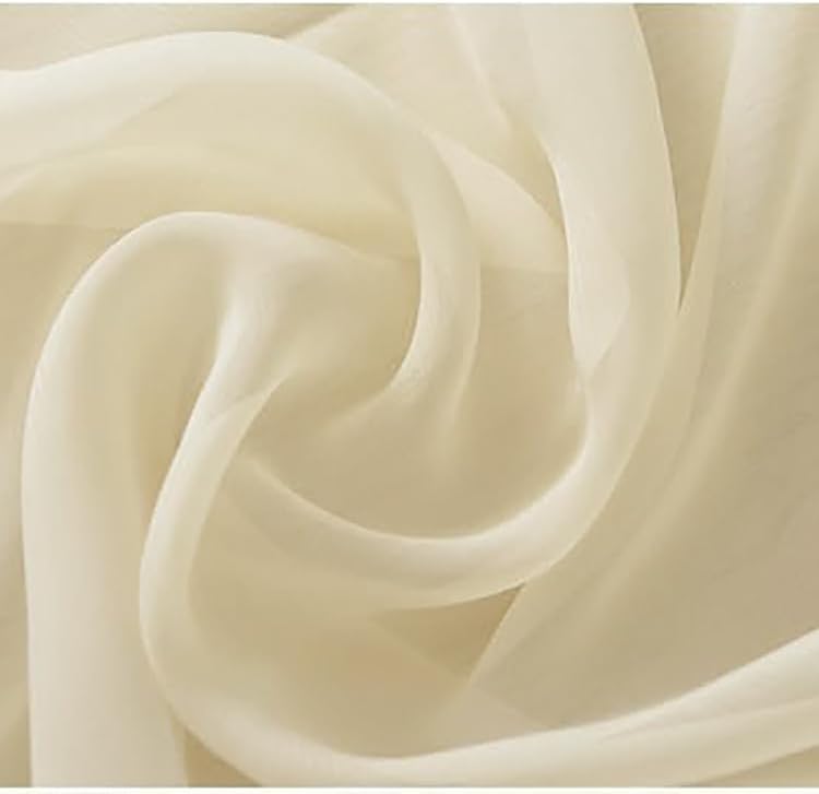 YYCRAFT Chiffon Fabric by The Yard 59" Wide 10 Yards, Ivory